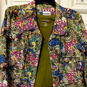 Christopher & Banks Women's Multicolor Paisley Blazer with SS Sonoma XL Top!